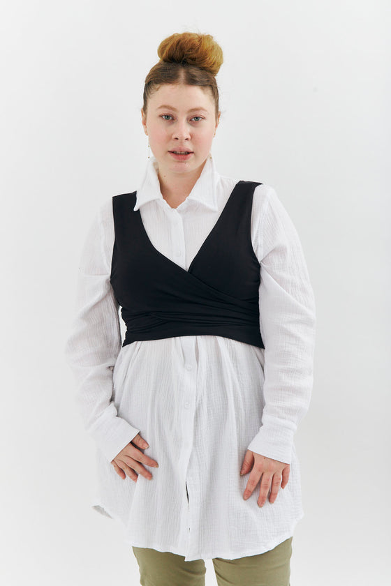Olive shirt - White