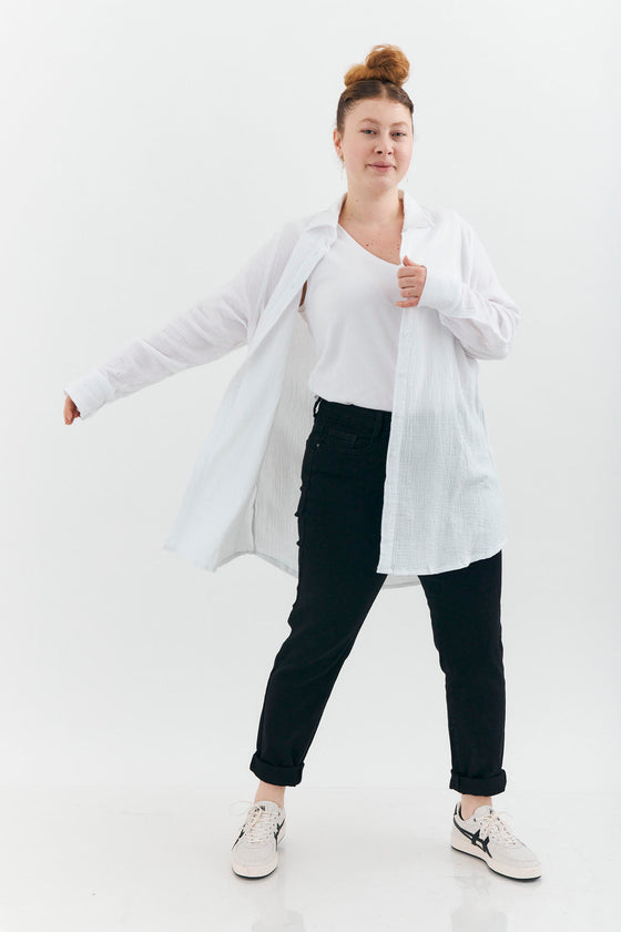 Olive shirt - White