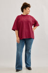 Emilie top - Red & Navy