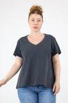 Noga top - Washed Dark grey