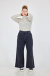 203 - The wide leg jeans - Washed black