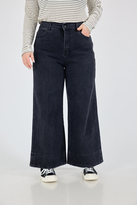 203 - The wide leg jeans - Washed black