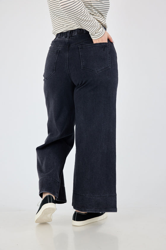 203 - The wide leg jeans - Washed black