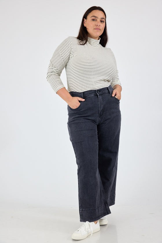 203 - The wide leg jeans - Washed black