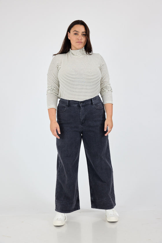 203 - The wide leg jeans - Washed black