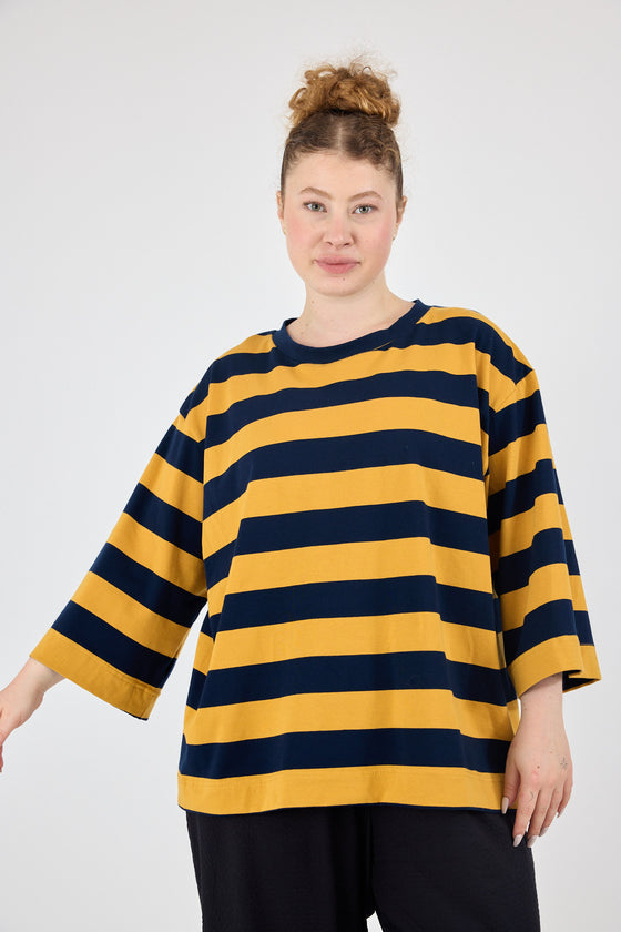 Kelly Top - Navy & Mustard