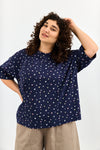 Emilie top - Navy with Flowers