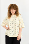 Emilie top - Cream with Flowers