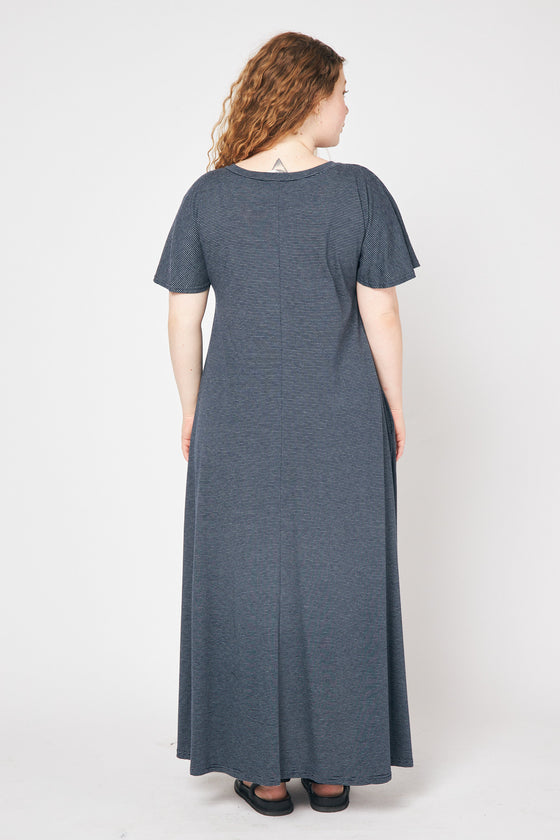 Fly dress - Navy & White pinstripes