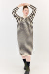 Clover dress - Off white stripes & Black