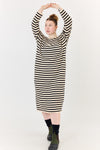 Clover dress - Off white stripes & Black