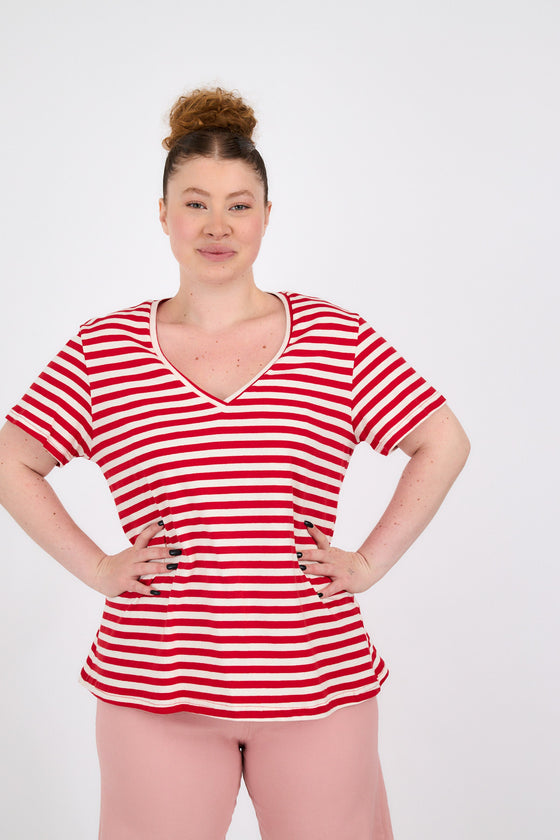 Noga top - Red stripes