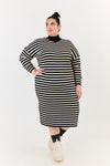 Clover dress - Black & Off white stripes