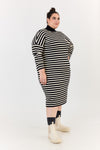 Clover dress - Black & Off white stripes