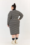 Clover dress - Black & Off white stripes