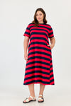 Sunrise dress - Red & Navy stripes