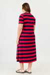 Sunrise dress - Red & Navy stripes