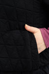Quilt Bomber Jacket - Black