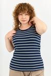Base Rib Top - Blue stripes