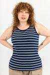 Base Rib Top - Blue stripes