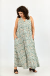 Mona dress - Flowers green