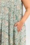 Mona dress - Flowers green