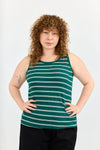 Base Rib Top - Green stripes