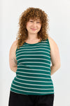 Base Rib Top - Green stripes