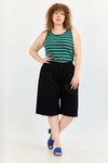 Base Rib Top - Green stripes
