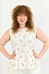 Mercury Pointelle  top - Pink flowers