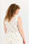 Mercury Pointelle  top - Pink flowers