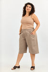 Base Rib Top - Pink & sand stripes