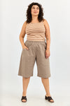 Base Rib Top - Pink & sand stripes
