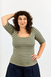 Kimi top - Olive & Navy