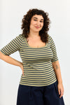 Kimi top - Olive & Navy