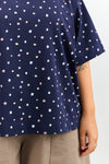 Emilie top - Navy with Flowers