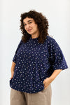Emilie top - Navy with Flowers
