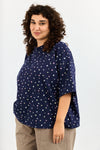 Emilie top - Navy with Flowers