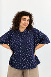 Emilie top - Navy with Flowers
