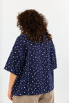 Emilie top - Navy with Flowers