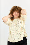 Emilie top - Cream with Flowers