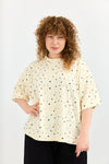 Emilie top - Cream with Flowers