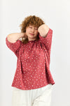 Emilie top - Rouge with Flowers