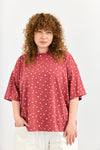 Emilie top - Rouge with Flowers