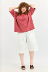 Emilie top - Rouge with Flowers