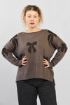Bow tie top - light brown
