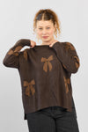 Bow tie top - deep brown