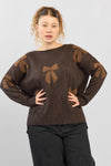 Bow tie top - deep brown