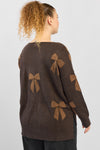 Bow tie top - deep brown