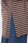 Roxanne tunic - Brown & light blue stripes